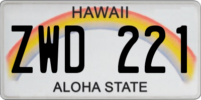 HI license plate ZWD221