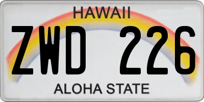 HI license plate ZWD226