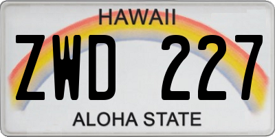 HI license plate ZWD227