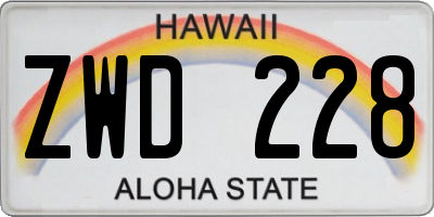 HI license plate ZWD228