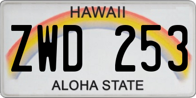 HI license plate ZWD253