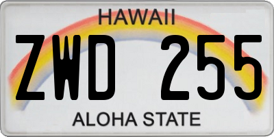 HI license plate ZWD255