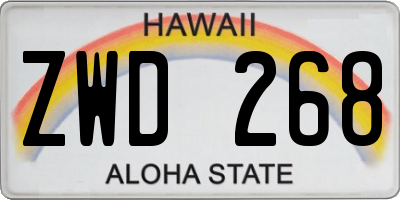 HI license plate ZWD268