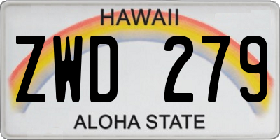 HI license plate ZWD279