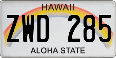 HI license plate ZWD285