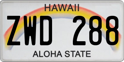 HI license plate ZWD288