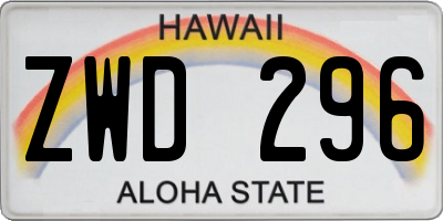 HI license plate ZWD296