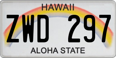 HI license plate ZWD297