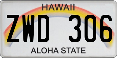 HI license plate ZWD306