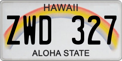 HI license plate ZWD327