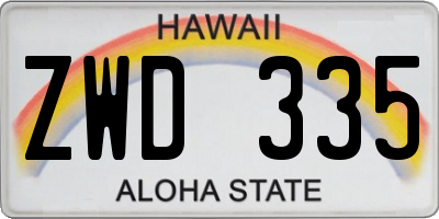 HI license plate ZWD335