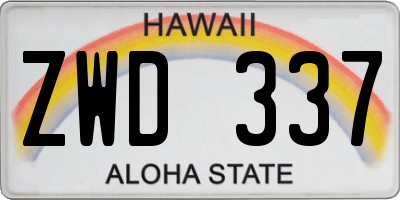 HI license plate ZWD337