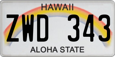 HI license plate ZWD343