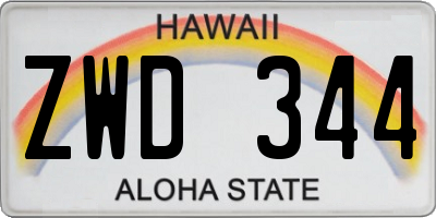 HI license plate ZWD344