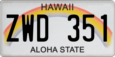 HI license plate ZWD351