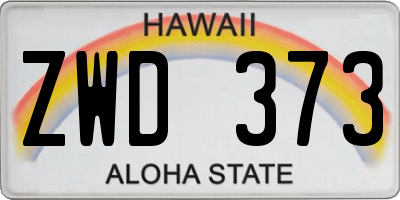 HI license plate ZWD373