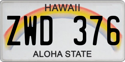 HI license plate ZWD376