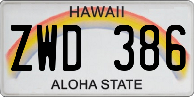 HI license plate ZWD386