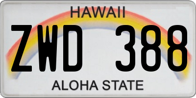 HI license plate ZWD388