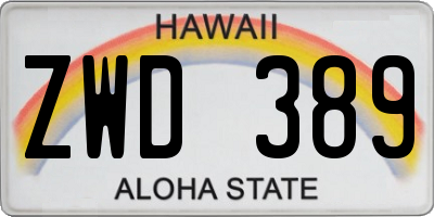 HI license plate ZWD389