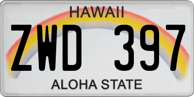 HI license plate ZWD397