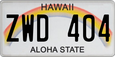 HI license plate ZWD404