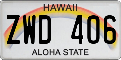 HI license plate ZWD406