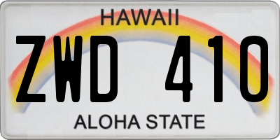 HI license plate ZWD410