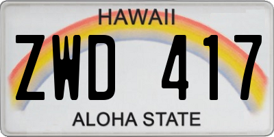 HI license plate ZWD417