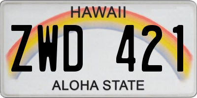 HI license plate ZWD421