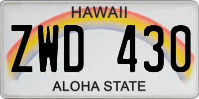 HI license plate ZWD430