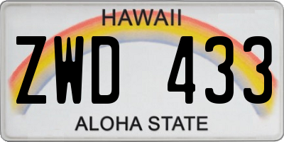 HI license plate ZWD433