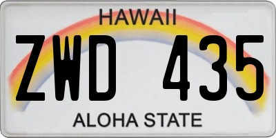 HI license plate ZWD435