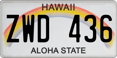 HI license plate ZWD436