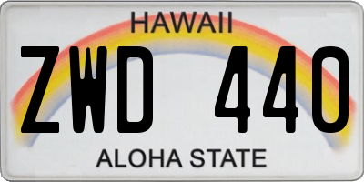 HI license plate ZWD440