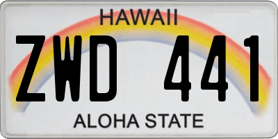 HI license plate ZWD441