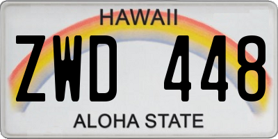 HI license plate ZWD448