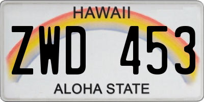 HI license plate ZWD453