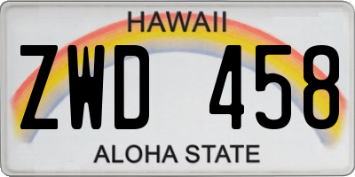 HI license plate ZWD458
