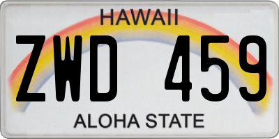 HI license plate ZWD459