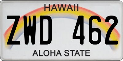 HI license plate ZWD462
