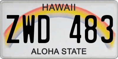 HI license plate ZWD483