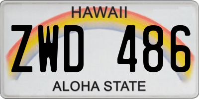 HI license plate ZWD486