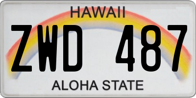 HI license plate ZWD487