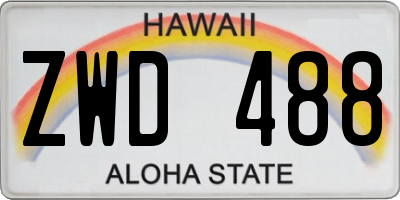 HI license plate ZWD488