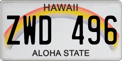 HI license plate ZWD496