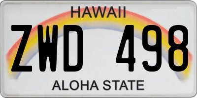 HI license plate ZWD498
