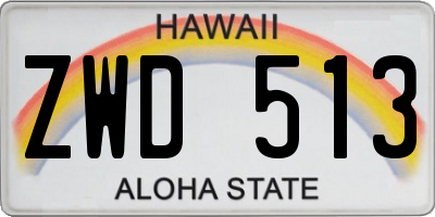 HI license plate ZWD513