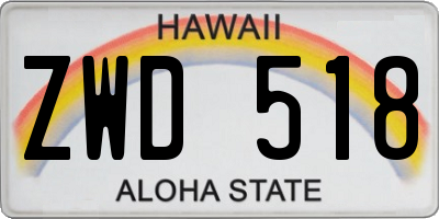 HI license plate ZWD518