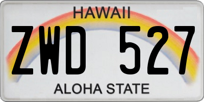 HI license plate ZWD527